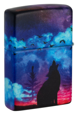 Зажигалка Zippo Wolf Design с покрытием 540 Matte, латунь/сталь, разноцветная, матовая, 38x13x57 мм