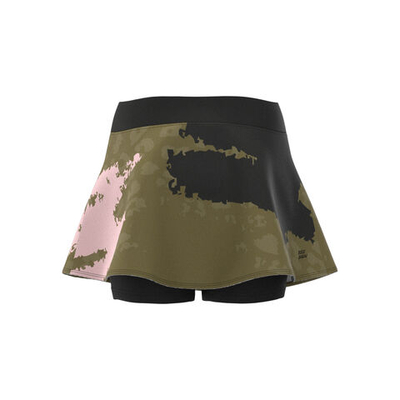Женская теннисная юбка BIDI BADU Pure Wild Printed Wavy Skirt Women - Olive, Multicoloured