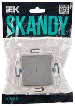 SKANDY Выключатель 1-клавишный проходной с индикацией 10А SK-V08S серебряный IEK
