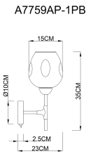 Бра Arte Lamp YUKA A7759AP-1PB, 1хE27