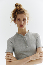 Топ из джерси с оверлоком - H&M