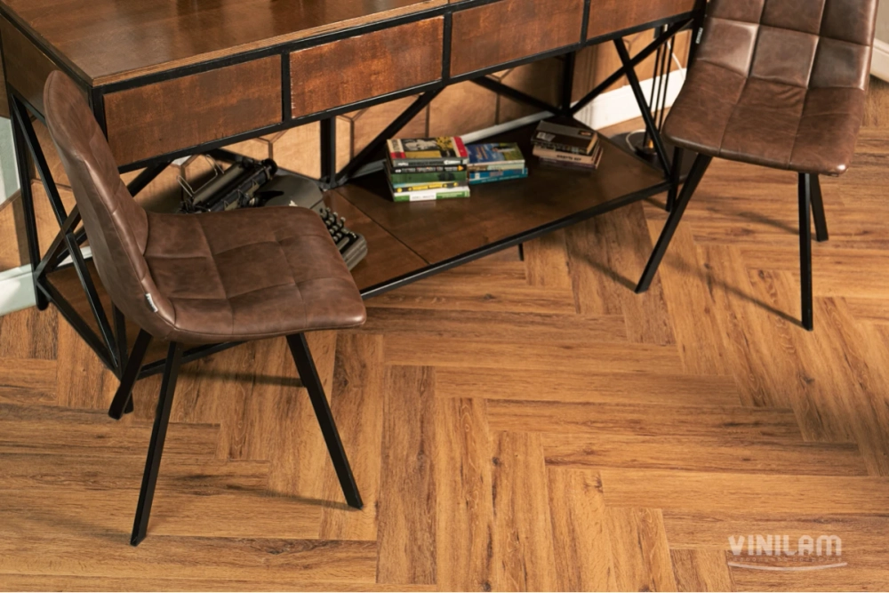 Кварц-винил Клеевой LVT Vinilam Parquet Herringbone Glue LVT 2,5 мм Паркет Де Вилль 2.79 м2