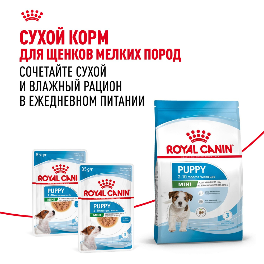 Royal Canin Mini Puppy Мини Паппи Корм влажный для щенков мелких пород в возрасте до 10 месяцев соус 85г