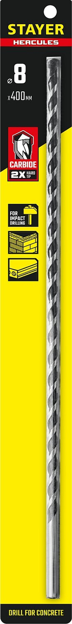 STAYER Hercules, 8 x 400 мм, cверло по бетону, Professional (2915-400-08)