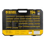 Набор инструментов, 1/2", 1/4", CrV, S2, пластиковый кейс, 194 предмета Denzel