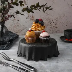 Блюдо круглое для подачи d 16 см h6,2 см для закусок Black Raw Wood P.L. Proff Cuisine [6]