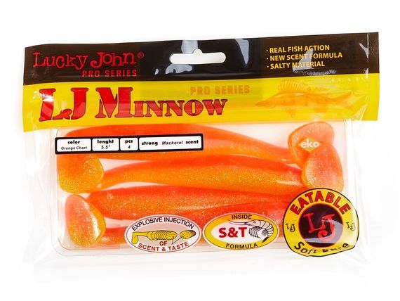 Виброхвосты съедобные LJ Pro Series MINNOW 5.5in (13,9 см), цв. T26, 4 шт.