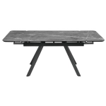 Стол Bradex Home Arthur раскладной 120-184x80x75см, керамогранит серый мрамор Greys Grey, чёрный