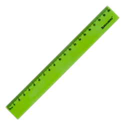 Линейка пластиковая 20 см BRAUBERG "NEON", непрозрачная, ассорти, 210773