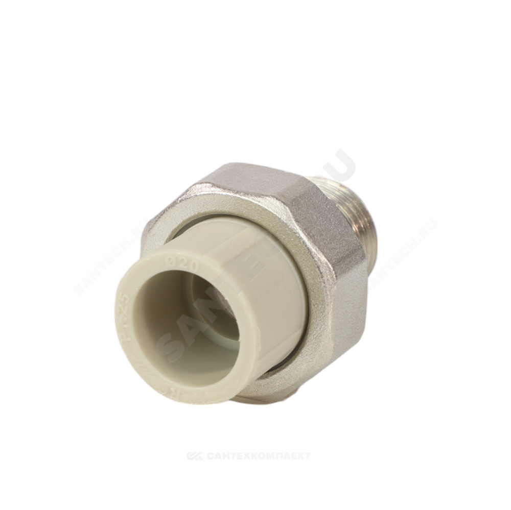Муфта PP-R комбинированная разъемная серая Дн 20х1" НР VALFEX 10156125Г