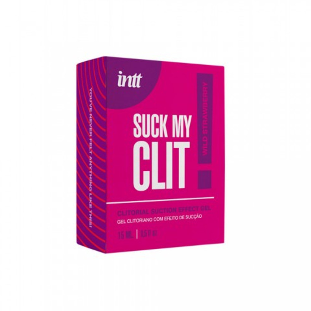 Гель-стимулятор Suck my clit INTT с эффектами всасывания, вибрации и охлаждения 15 мл (клубника)