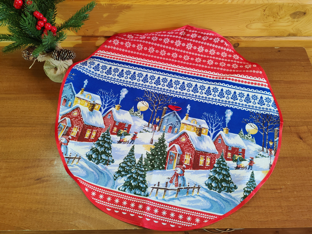 Полотенце кухонное, круглое, 2 шт, рогожка