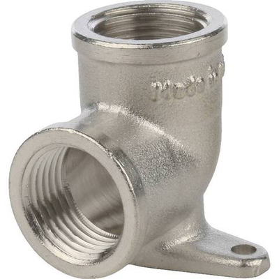 Угольник STOUT никелированный 1/2" ВР/ВР с креплением