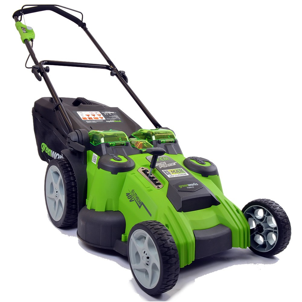Аккумуляторная газонокосилка GREENWORKS G40LM49DBГазонокосилка аккумуляторная Greenworks G40LM49DBK4, TwinForce, 40V, 49 см, c 1хАКБ 4 Ач и ЗУ