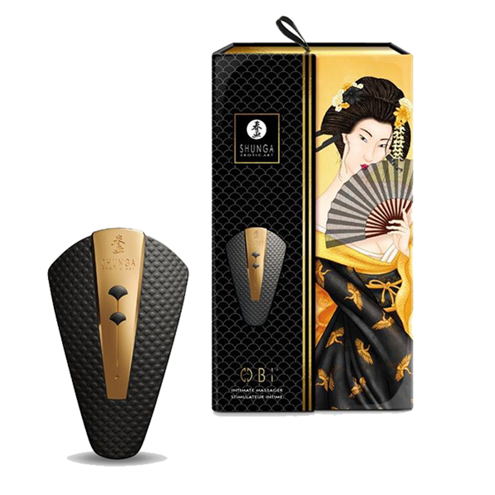 Черный клиторальный вибростимулятор 11,5см Shunga OBI SH-OBI-104