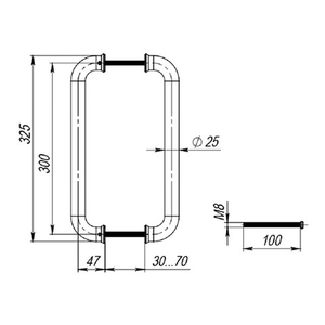 Ручка-скоба FUARO PH-21-25/300-INOX нержавейка 201 /43173/