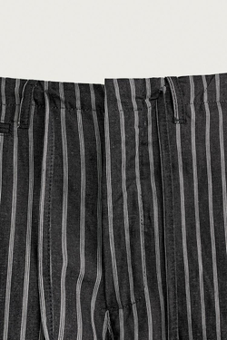 ZARA ПОЛОСАТЫЕ БРЮКИ ИЗ ДЕНИМА (ХЛОПОК И ЛЕН), СИНИЙ/ЧЕРНЫЙ