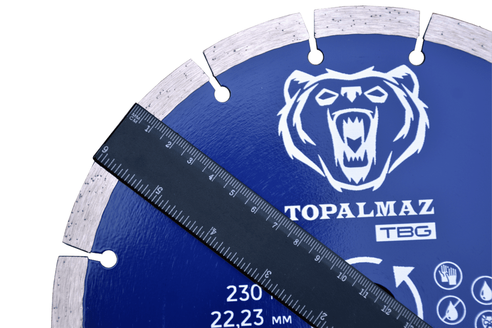Диск по бетону TOPALMAZ 230 мм, сегмент 10 мм высота
