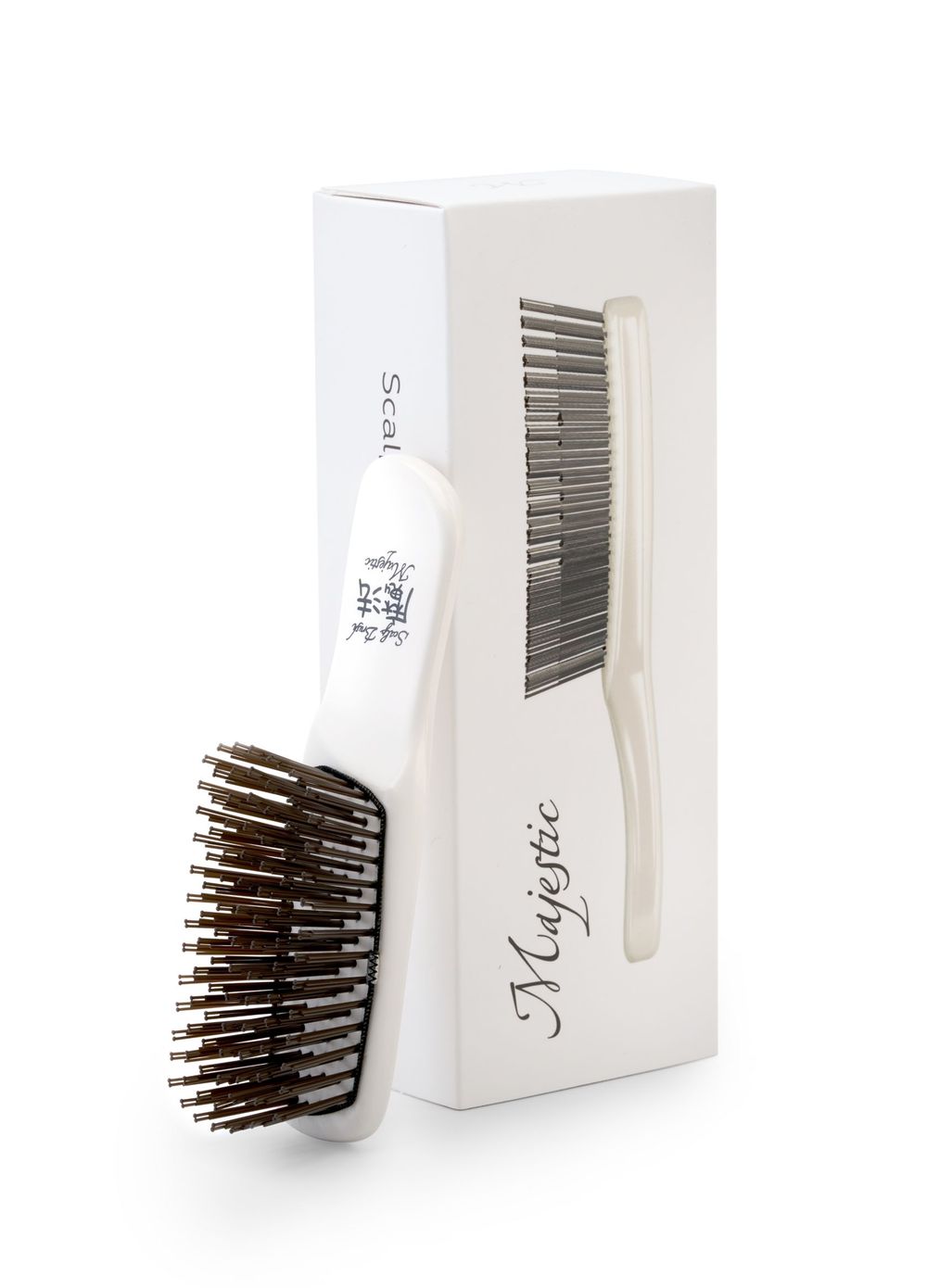 Расческа Majestic Scalp Brush белый жемчуг (дорожная версия)