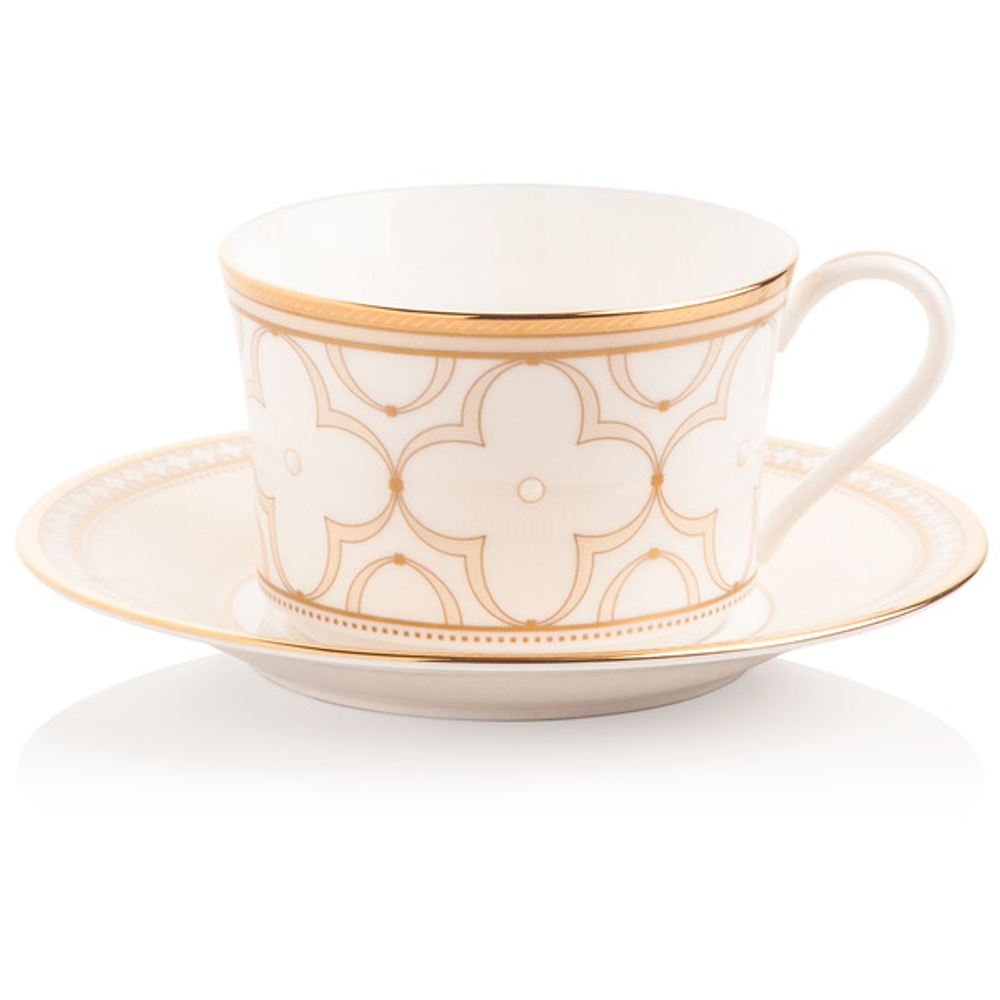 Чайная пара 225 мл Noritake Трефолио с золотым кантом