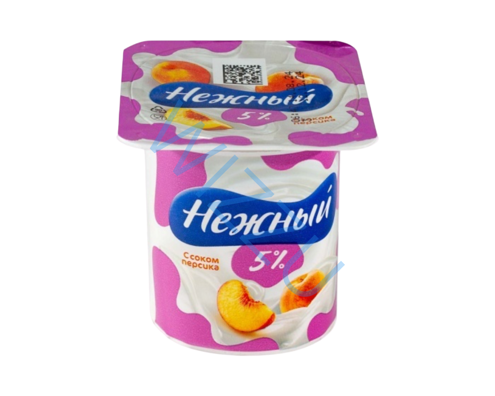 Йогуртный продукт Нежный слив 5% с соком персика 100гр