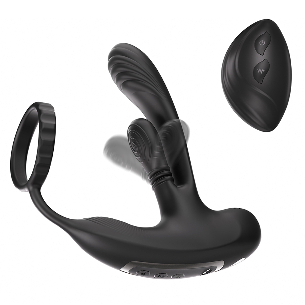 Вибромасcажер простаты с технологией массажа на 360° и пультом ДУ Amovibe Hero Prostate Rubbing & Vibration