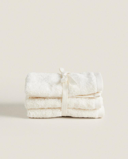 ZARA HOME ПОЛОТЕНЦЕ ИЗ ХЛОПКА ВЫСШЕГО КАЧЕСТВА (НАБОР ИЗ 3 ШТ), ЦВЕТ СЛОНОВОЙ КОСТИ