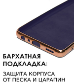 Стильный глянцевый чехол для XIAOMI REDMI NOTE 10/ 10S/ POCO M5s с кольцом-подставкой и бархатной подкладкой