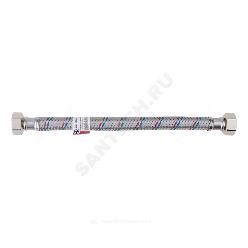 Подводка гибкая для воды нержавеющая оплетка ГИГАНТ 3/4" г-г L=0.6м AQUALINE 04949