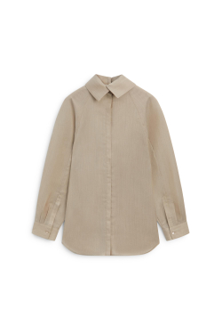 Massimo Dutti Объёмная блуза из смеси шерсти и шёлка - Limited Edition, бежевый
