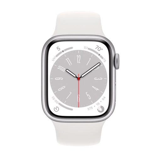 Умные часы Apple Watch Series 8 GPS, 41mm, Aluminium Case with Sport Band S/M, Silver (Серебристый)