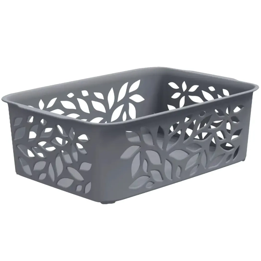 Корзина для хранения универсальная LEAVES, серый, 18,4*12,7*6,2см, 1,2л✦