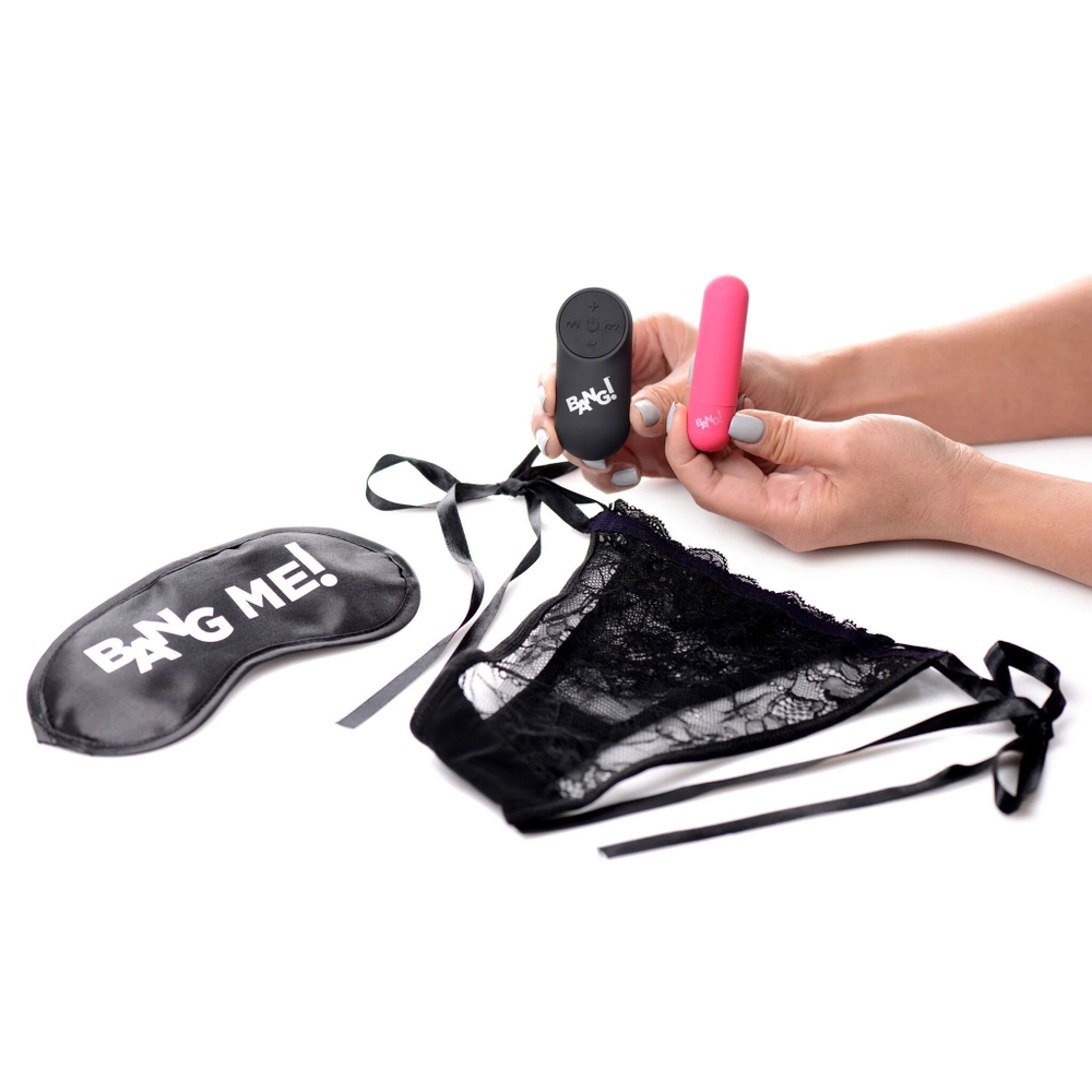Эротический набор 28X Power Panty Remote Control Bullet Kit (Цвет: черный с розовым)