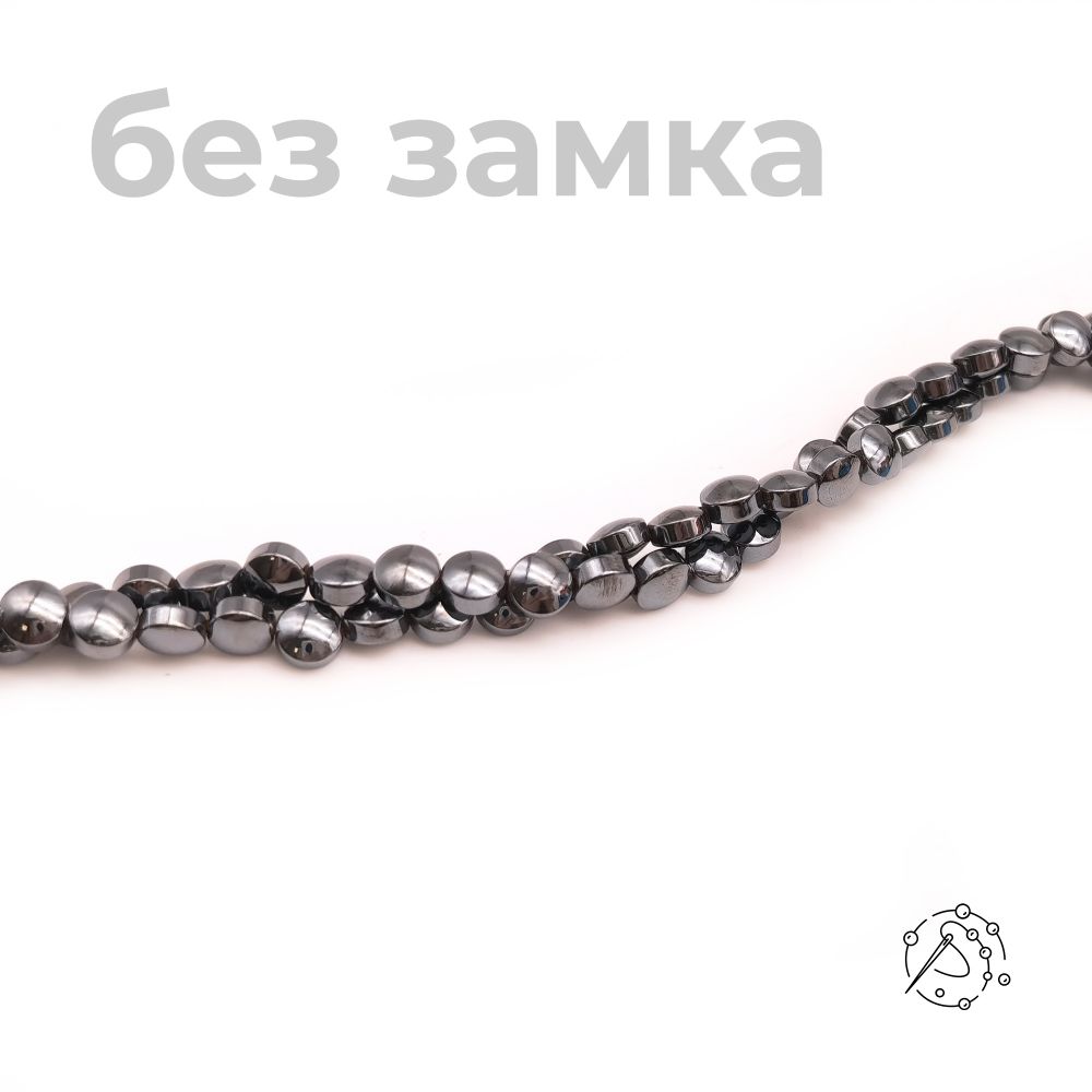 Нить бусин гематит Диск, 4-5 мм