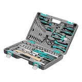Набор инструментов, 1/2", 1/4", CrV, 12 гранные головки, пластиковый кейс, 76 предметов Stels — фото 1
