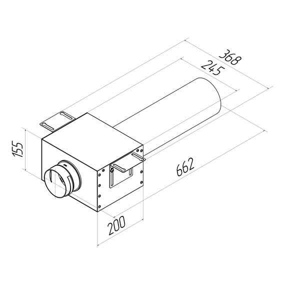Provent VPDL 125/90×1 адаптер (пленум) прямой круглый на 1 выход (L=400)