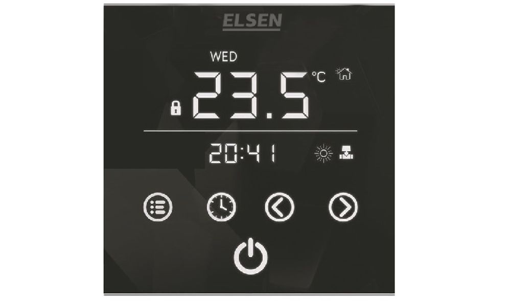 Регулятор для внутрипольных конвекторов, ELSEN, конвекция-естественная, 220 В, чёрный