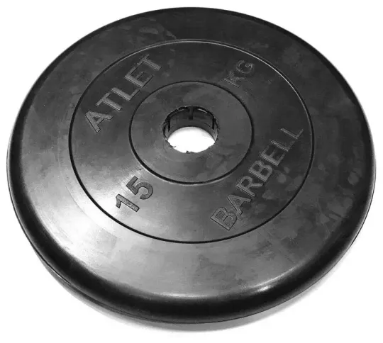 Диск обрезиненный Atlet d 26мм 15 кг*