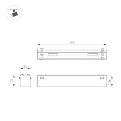 Светильник MAG-VIBE-FLAT-L293-12W Day4000-MIX (BK, 100 deg, 48V, DALI) (Arlight, IP20 Металл, 5 лет) 044430