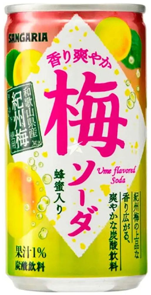 Газированный Напиток Sangaria Ume Flavored Soda "Слива" 0.19л - 30шт