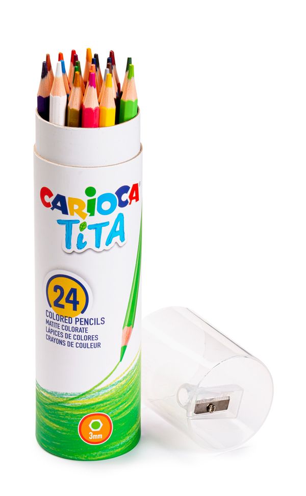 Карандаш цветной пластиковый заточенный 24 цв, Carioca 43341