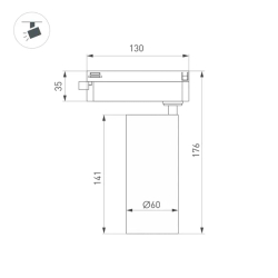 Светильник LGD-GERA-2TR-R60-15W Warm3000 (BK, 15 deg, 230V) (Arlight, IP20 Металл, 5 лет) 055063