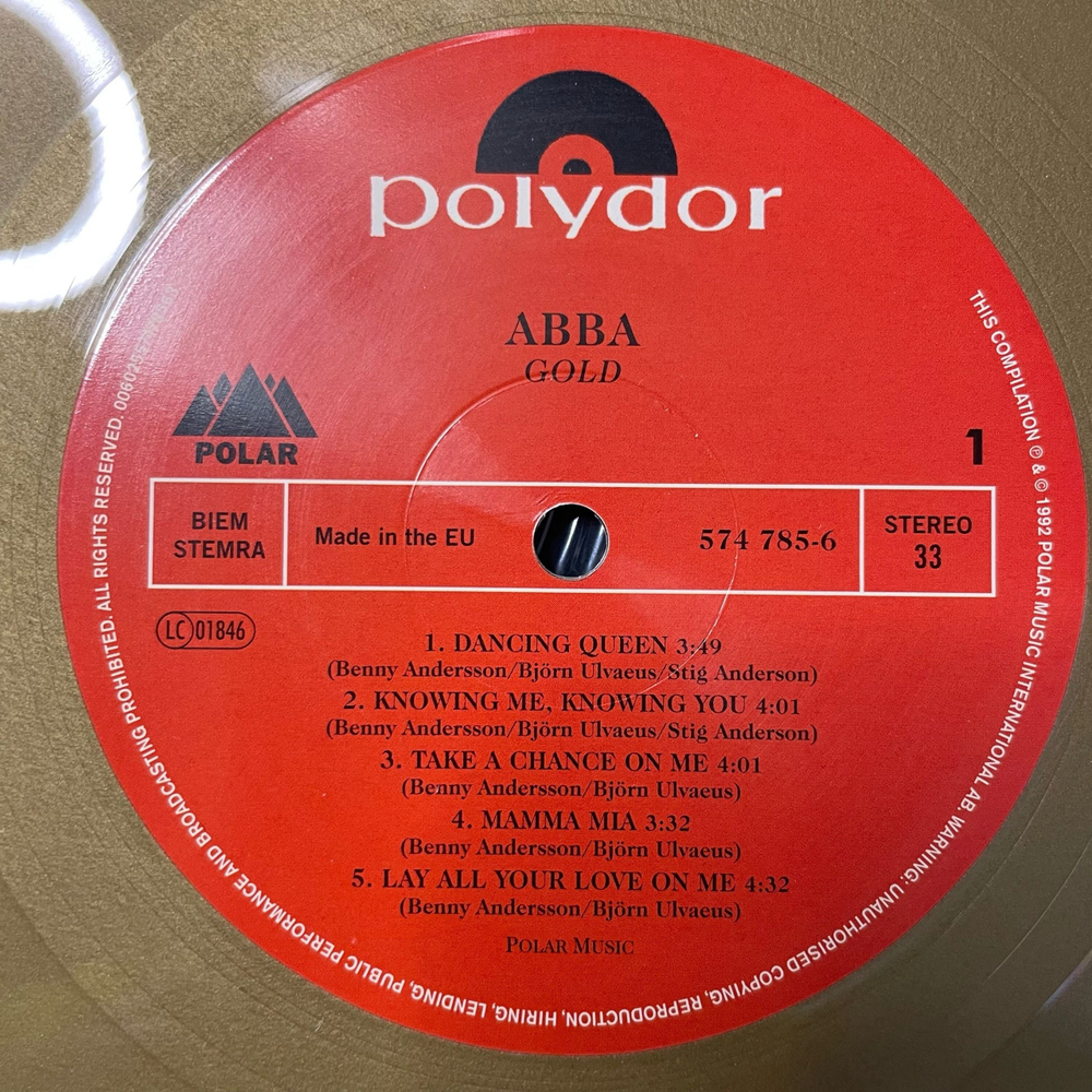 Виниловая пластинка LP ABBA АББА Gold (Greatest Hits) (Золотой Винил) (Европейский Союз 2017)