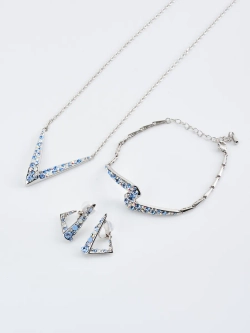 Браслет Молния с голубыми кристаллами Swarovski