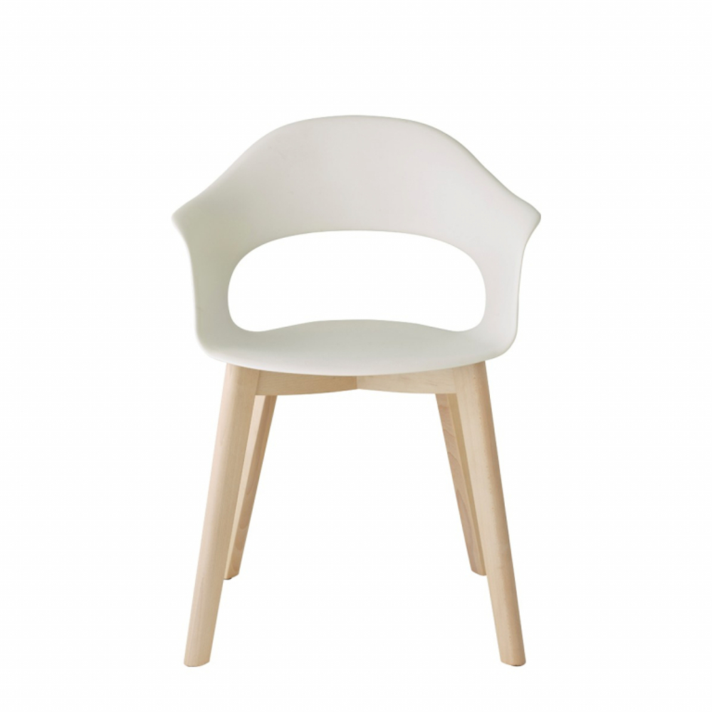 Кресло пластиковое Scab Design Natural Lady B, отбеленный бук, лен