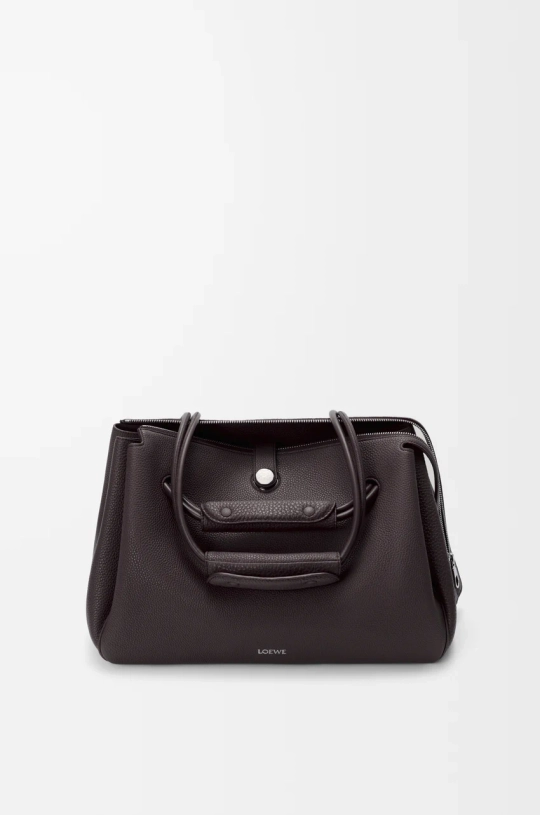 Loewe Большая сумка Madrid из мягкой зернистой телячьей кожи, темно-коричневый