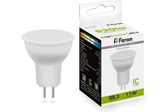 Лампа светодиодная Feron LB-760 220V GU5.3 MR16 11W 4000K 42555