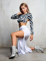 топ с завязками для танцев pole dance с принтом зебра