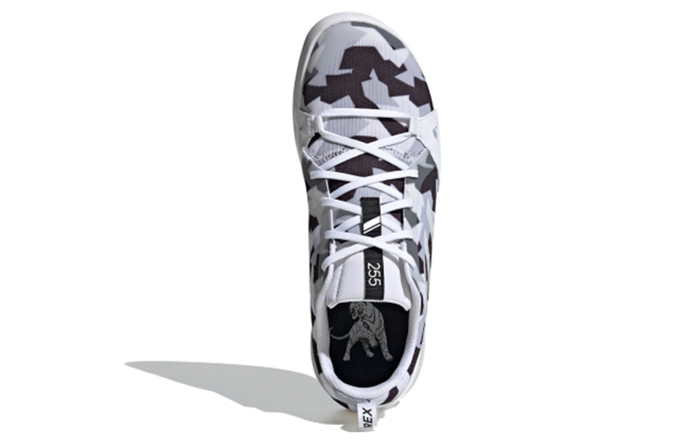 Adidas Terrex Boat Cushioning, Wear Resistant Low top Marathon Running Shoes Men"s Black White Gray