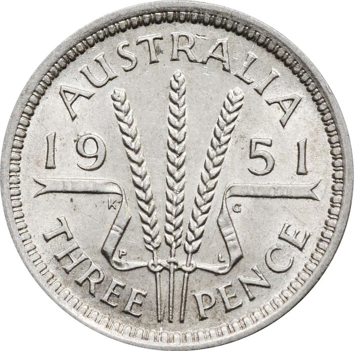 3 пенса 1951 Австралия